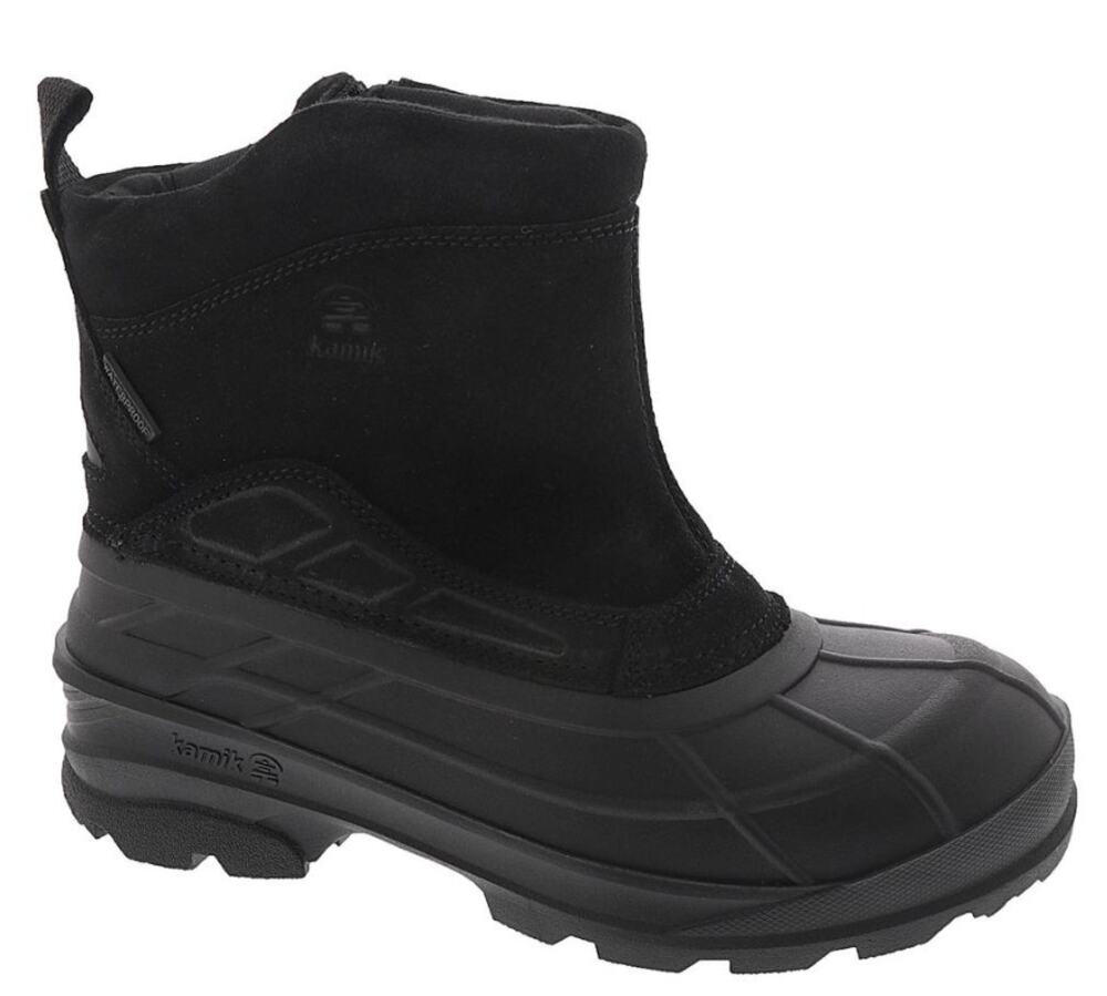 Kamik Mens Champlain 3 Winter Boot Size 12 EU 45 Black Suede Waterproof NIB - Picture 1 of 12